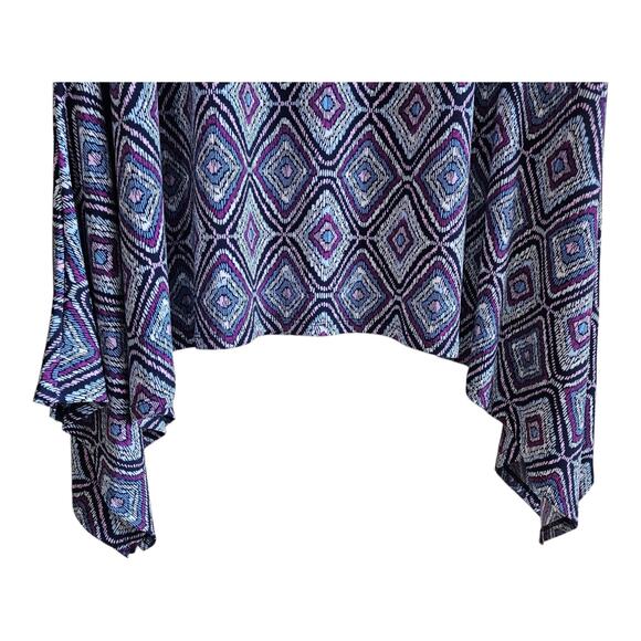 CHICO'S 3 Women XL 16 18 Midi Dress Jersey Diamond Pattern Fishtail Hem Bust 46" - Picture 4 of 6